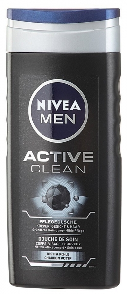 6er Nivea Men Pflegedusche Active Clean Duschgel, 6x250 ml